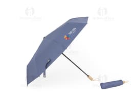 Guarda-chuva manual de nylon em preto, com proteção UV. Ideal para proteger contra a chuva e o sol durante o trabalho ou