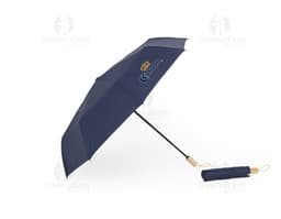 Guarda-chuva manual de nylon em preto, com proteção UV. Ideal para proteger contra a chuva e o sol durante o trabalho ou