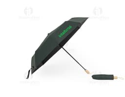 Guarda-chuva manual de nylon em preto, com proteção UV. Ideal para proteger contra a chuva e o sol durante o trabalho ou