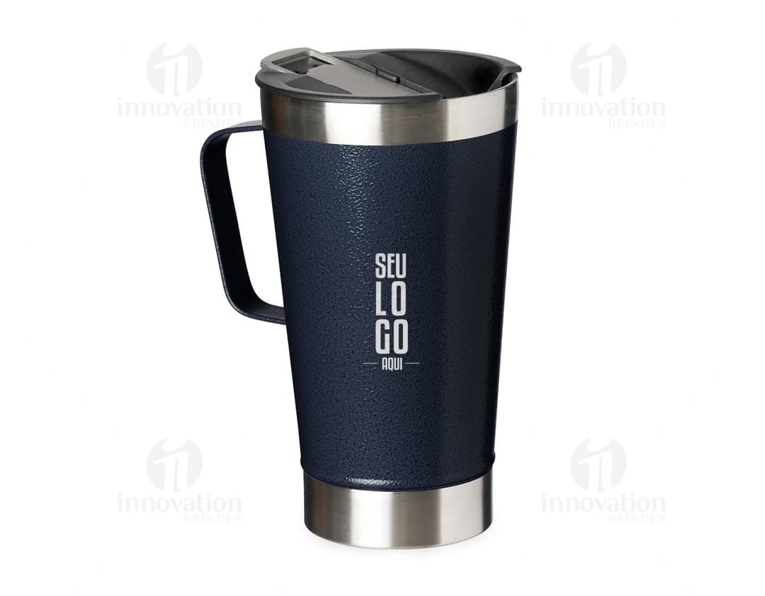 Caneca térmica de inox com abridor 500ml - Perfeita para manter sua bebida quente ou gelada por mais tempo. Ideal para quem
