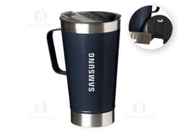 Caneca térmica inox com abridor 500ml: Prático e elegante, mantém sua bebida quente por mais tempo. Perfeito para café ou chá
