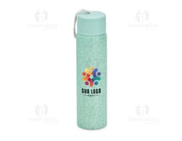 Garrafa de Vidro 330ml transparente com tampa de metal.