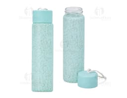 Garrafa de Vidro 330ml transparente com tampa de metal.