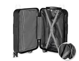 Mala de bordo feita de ABS com carrinho de aço, moderna e resistente. Ideal para viagens de negócios ou lazer, é um item de