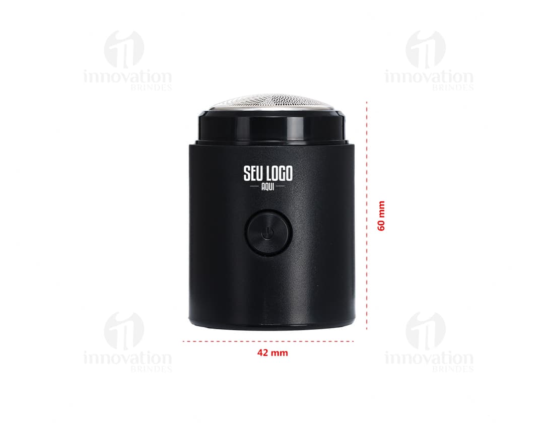 Mini aparador de barba preto compacto e moderno. Perfeito para manter sua barba sempre bem cuidada. Equipamento eletrônico de