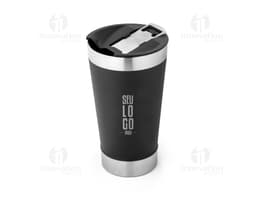 Copo térmico 630ml com abridor, ideal para armazenar e manter a temperatura de bebidas como café, cappuccino, chocolate