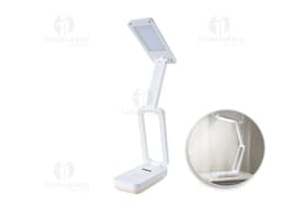 Luminária Retrátil preta e moderna, que lembra um celular. Contém botões e tela digital, feita de plástico e metal. Perfect