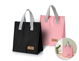 Bolsa térmica oxford 5L c/ velcro em cor marrom, com alça e zíper preto. Ideal para o transporte de alimentos e bebidas e