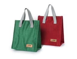 Bolsa térmica oxford 5L c/ velcro em cor marrom, com alça e zíper preto. Ideal para o transporte de alimentos e bebidas e