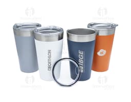 Copo térmico de inox 473ml para manter sua bebida quente ou gelada por mais tempo. Perfeito para levar para o trabalho