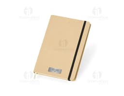 Caderneta kraft sem pauta com elástico, ideal para anotações e lembretes. Possui capa em papelão kraft, folhas em branco e