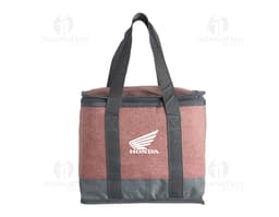 Bolsa Térmica 12 Litros na cor azul, com alça para transporte e zíper na parte superior. A bolsa está fechada e apresenta um