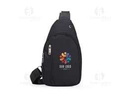 Bolsa de Ombro Nylon em preto, elegante e moderna, com alça de couro, fecho de metal, design fashion e elegância. Ideal para