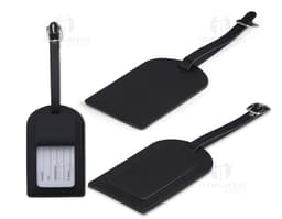 Tag identificado em couro sintético, preto e vazada para comunicação, conectada a um adaptador de radio em um sistema de