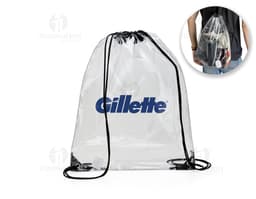 Mochila Saco em PVC preta com design de corações cor de rosa, estilo vintage. Ideal para compras, presente ou decoração. Traz