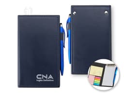 Kit para anotações com caneta: Ideal para quem precisa estar sempre preparado! Com design elegante em couro, este kit