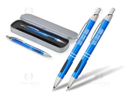 Conjunto de caneta e lapiseira metal para escritório e escola. Kit composto por utensílios de qualidade para negócios e