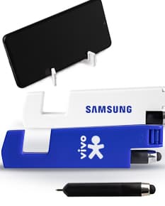 Suporte para celular de design moderno e prático, ideal para manter seu dispositivo seguro e em posição ideal durante o uso.