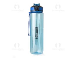 squeeze plástico de 1 litro contendo líquido transparente. O recipiente é de plástico colorido em amarelo e contém um objeto