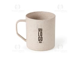 Caneca de fibra de arroz 400ml, ideal para quem busca praticidade e sustentabilidade. Feita em cerâmica e com design clean