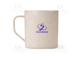 Caneca de cerâmica com fibra de arroz, 400ml. Ideal para apreciar um delicioso café. Design único, resistente e sustentável.
