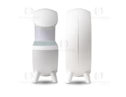 Caixa de som com carregador por indução é um aparelho metálico de alta tecnologia que conta com um design moderno e