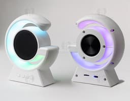 Caixa de som com luminária - Equipamento moderno de áudio e iluminação em um só produto. Controle de brilho e volume, conexão