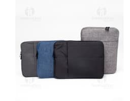 Pasta de couro preta para tablet e notebook 14, com fivela de metal, estilo moderno e elegante. Ideal para transporte e