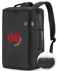 Mochila para Notebook Premium preta e moderna, com espaço para laptop e acessórios eletrônicos. Ideal para uso no escritório