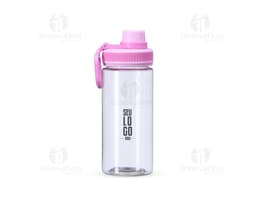 Squeeze Plástico 500ml na cor azul com tampa rosqueável e bico para beber.