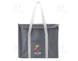 Bolsa Térmica 34 Litros de cor azul, com alça ajustável e fecho em zíper. Ideal para manter alimentos e bebidas refrigerados