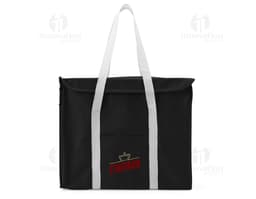 Bolsa Térmica 34 Litros de cor azul, com alça ajustável e fecho em zíper. Ideal para manter alimentos e bebidas refrigerados