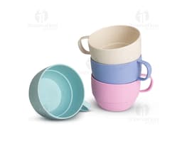 Caneca Palha de Trigo 300ml em cor bege, feita de material sustentável.
