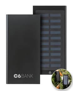 Bateria portátil em alumínio de 8.000 mAh.