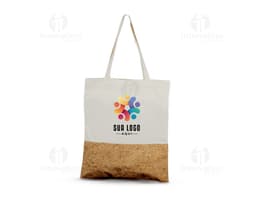 Bolsa de Algodão 140g/m² com alças ecológicas, feita de tecido resistente em cor neutra.