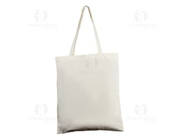 Bolsa de Algodão 140g/m² com alças ecológicas, feita de tecido resistente em cor neutra.