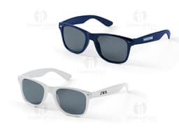 Óculos de sol em PC de cor preta, com lentes de proteção contra raios ultravioleta. Modernos, estilosos e elegantes, ideais