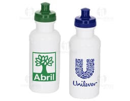 Squeeze Plástico 500ml em cor azul-transparente com tampa de rosca.