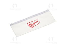Estojo Zip Zap azul com fecho de zíper, ideal para armazenar materiais de papelaria.