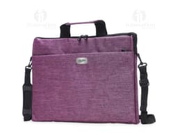 Pasta para notebook de 15,6 polegadas feita de poliéster preto, com alças de couro, fecho de zíper, elegante e moderna. Ideal