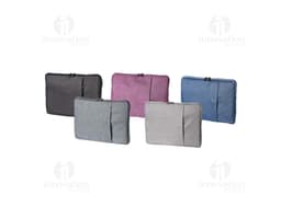 Pasta para Tablet 12,4 preta e moderna, feita de couro, com alça e zíper. Possui design elegante e é ideal para transportar