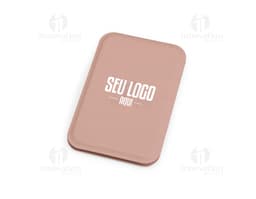 Espelho de Bolso em Couro Sintético, ideal para levar na bolsa e para retoques rápidos de maquiagem durante o dia.