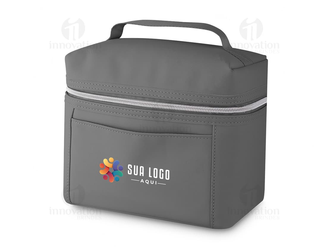 Bolsa Térmica PU 4 Litros em cor preta, design compacto e alça para transporte.