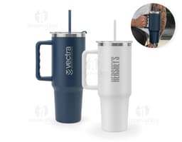JOYNER XL Copo de viagem de grande dimensão em aço inoxidável 91 reciclado com parede dupla isolada a vácuo e acabamento em