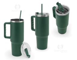 JOYNER XL Copo de viagem de grande dimensão em aço inoxidável 91 reciclado com parede dupla isolada a vácuo e acabamento em