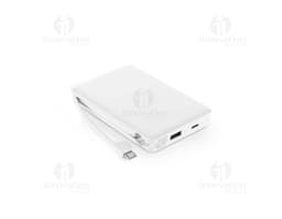 LATTES Bateria portátil em ABS 100 reciclado com cabo integrado e capacidade de 10 00 mAh
