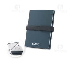 HILST Caderno A5 com capa dura em PU 50 reciclado estruturado em duas partes a primeira tem 128 páginas pautadas e a segunda
