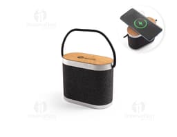 GUETTA Caixa de som de 15W com carregador wireless superrápido 15W e 2h de autonomia em bambu e PET 100 reciclado