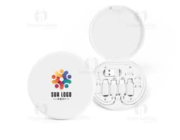 SYSTROM Conjunto cabo e adaptadores de carregamento superrápido em ABS 100 reciclado que permite a transferência de dados