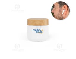 COBAIN Fones de ouvido wireless em ABS 100 reciclado e bambu com autonomia de 5h